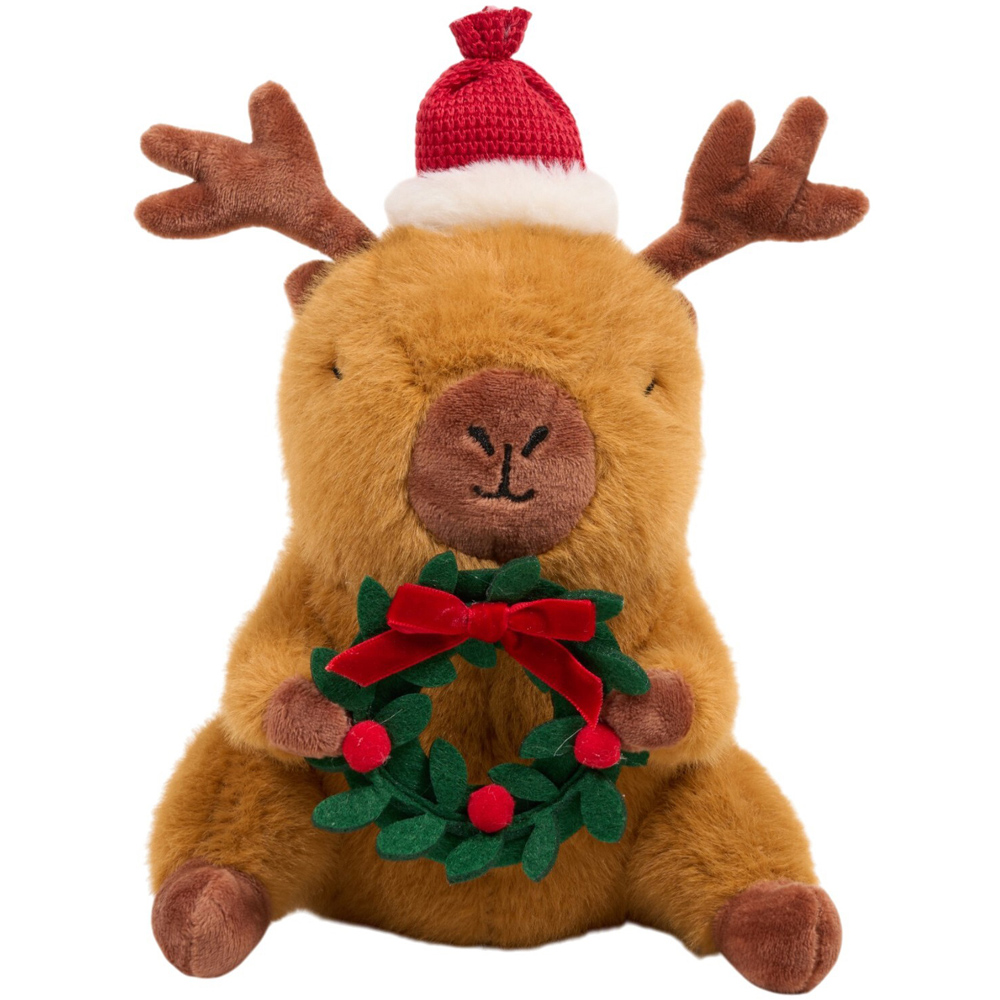 Sitting Christmas Capybara Decoration Image 1