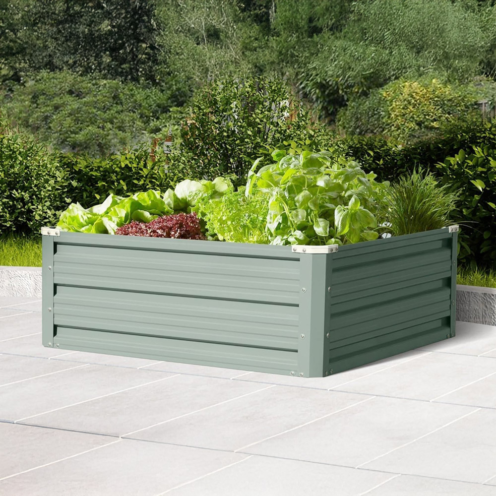 Garden Gear Sage Green Metal Raised Garden Bed 60 x 60cm 2 Pack Image 2