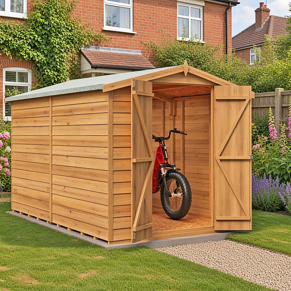 Shire 10 x 6ft Double Door Dip Treated Overlap Apex Shed Image 3
