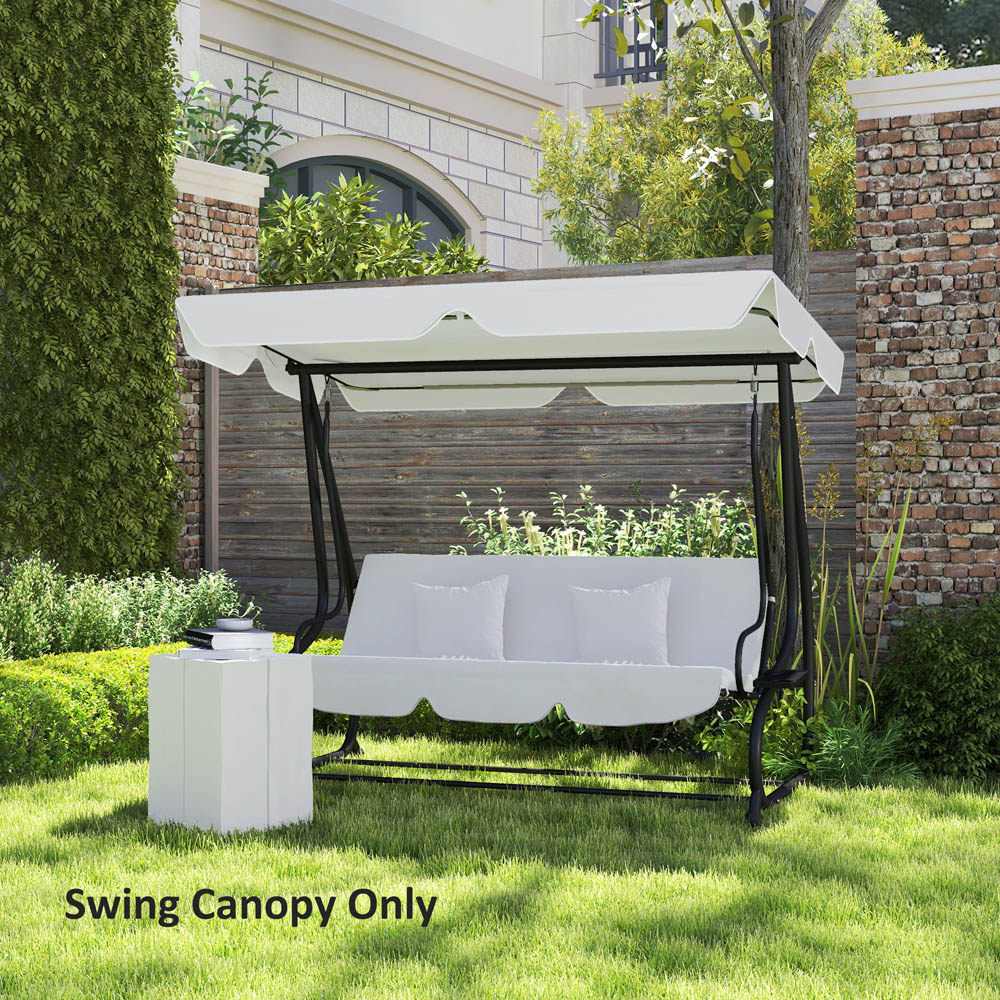 Outsunny 3 Seater Light Grey Waterproof Garden Swing Canopy Replacement Image 6