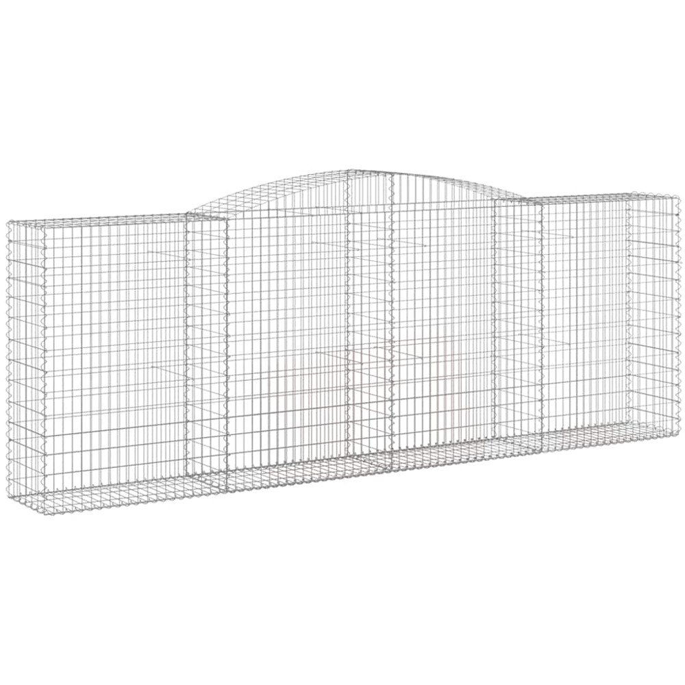 vidaXL Silver Galvanised Iron Arched Gabion Basket 400 x 50 x 140/160cm 5 Pack Image 1