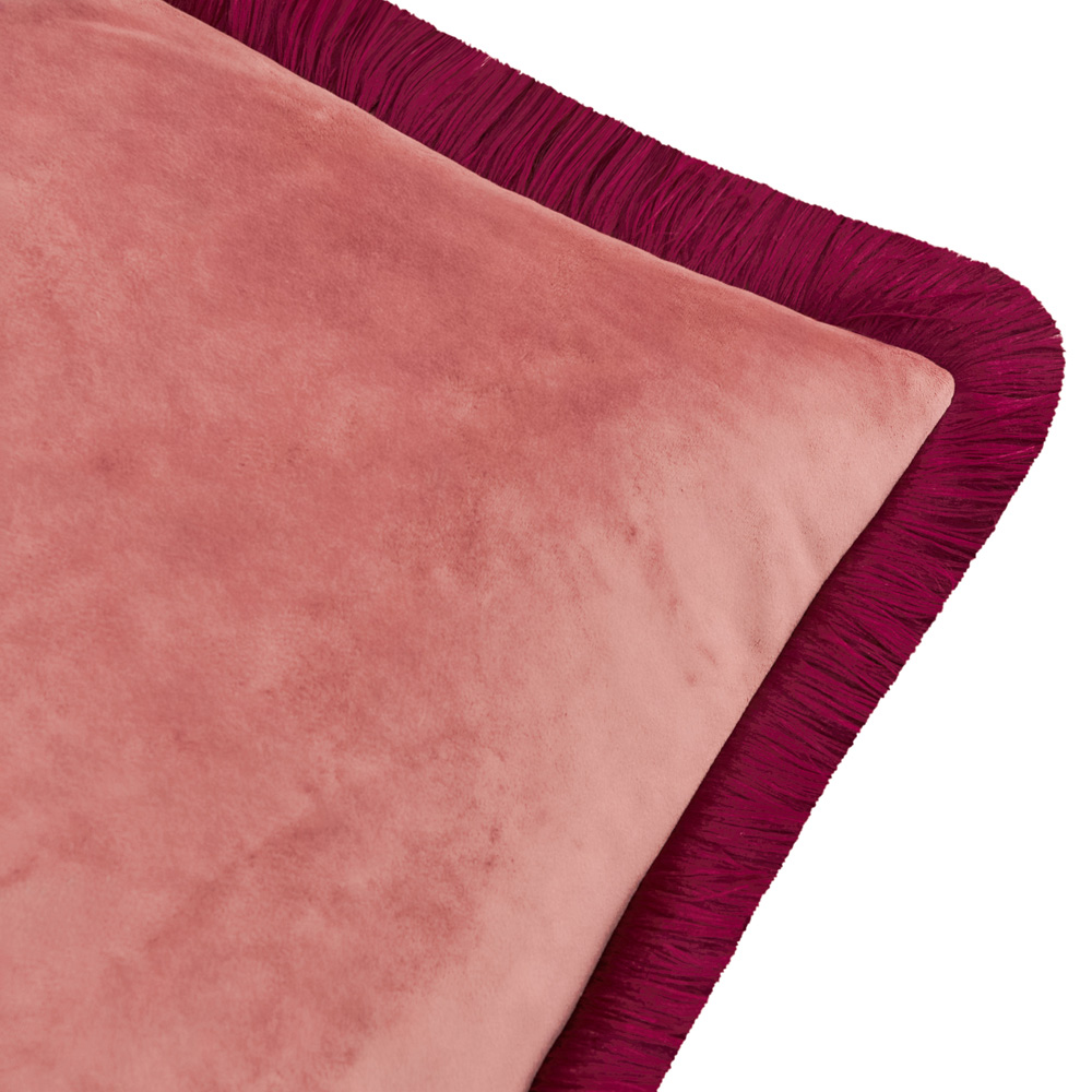 Furn Halo Fringed Slipper and Burgundy Velvet Cushion 50 x 50cm Image 2