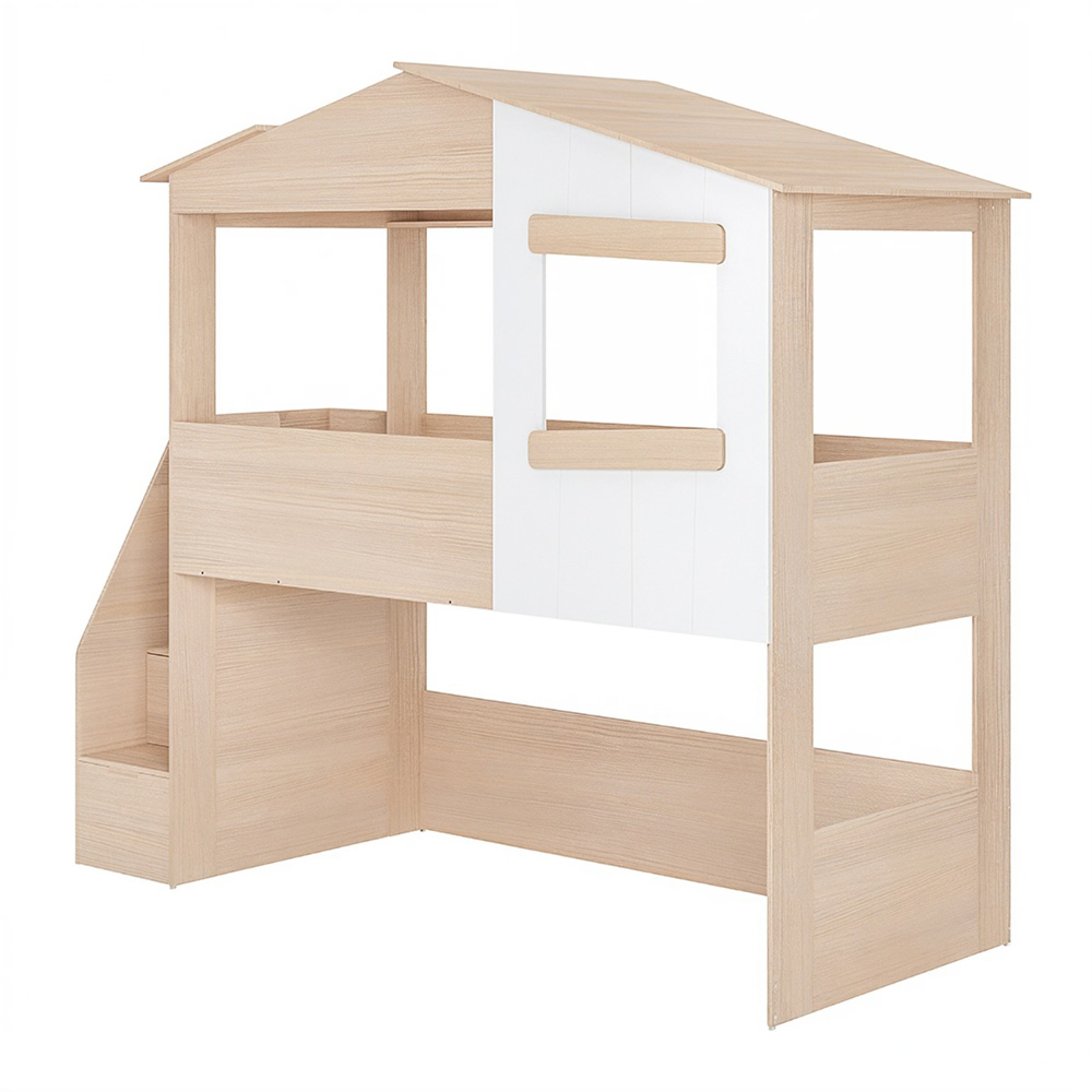 Flair Dreamland Oak Play House Staircase Mid Sleeper Image 2