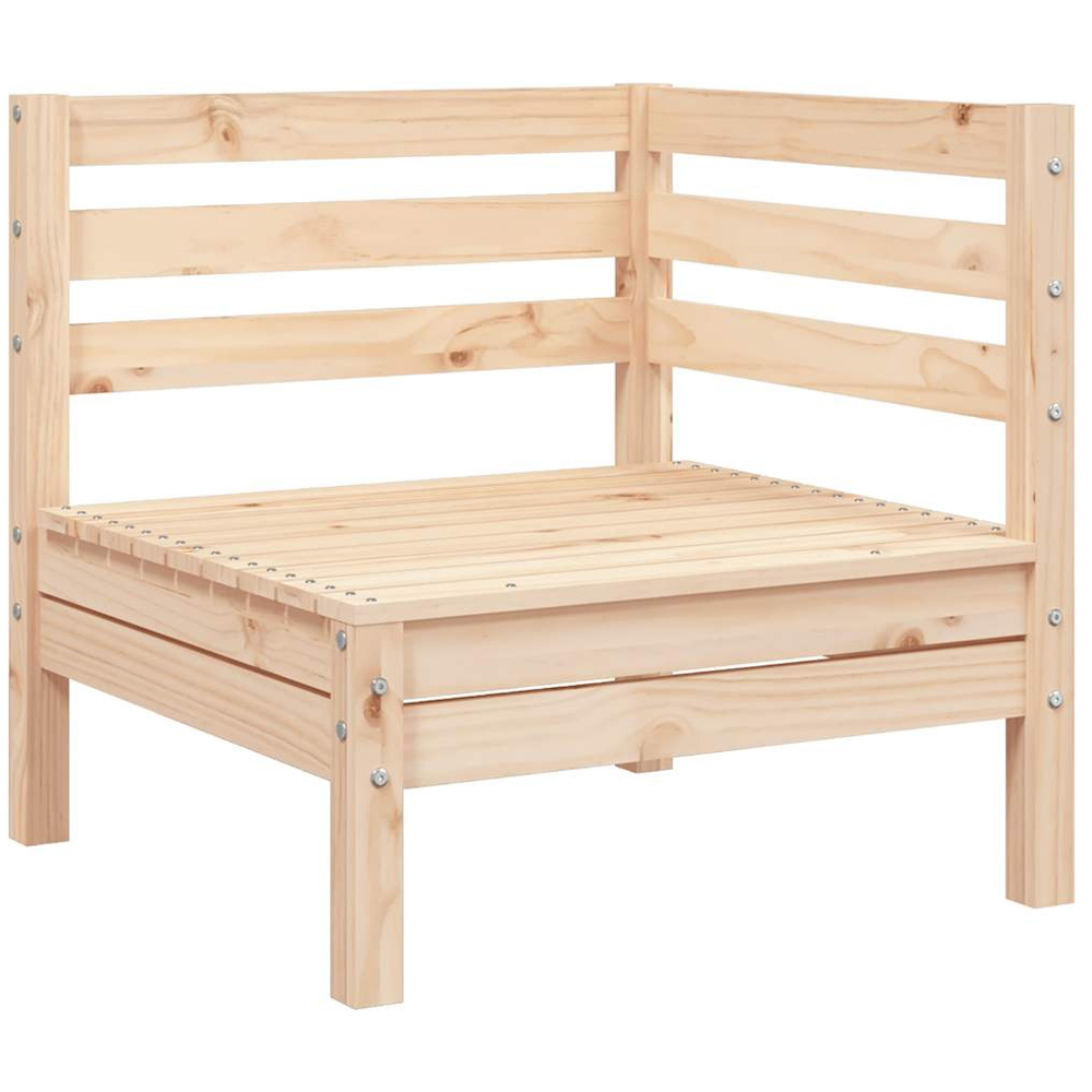 Walplus 2 Seater Solid Pine Wood Garden Sofa with Footstool Image 3