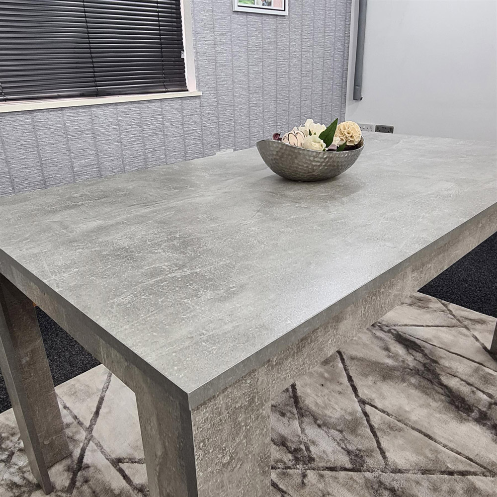 Portland 6 Seater Grey Wood Dining Table Image 3