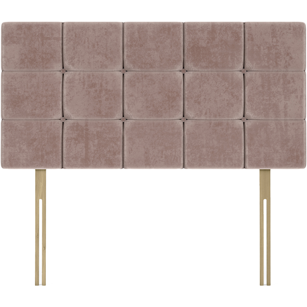 Bedmaster King Size Mink Naples Velvet Pearl Squared Headboard Image 2