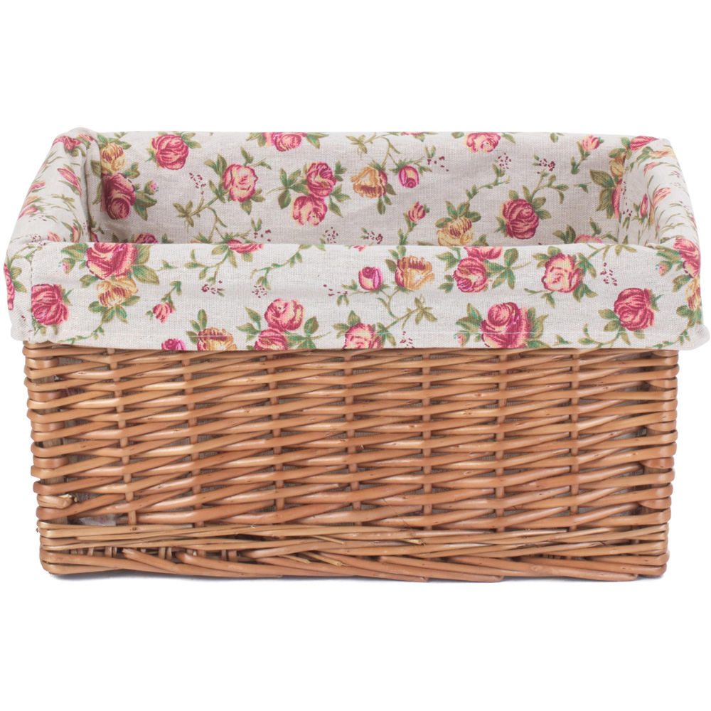 Red Hamper Medium Double Steamed Garden Rose Willow Storage Basket Image 2