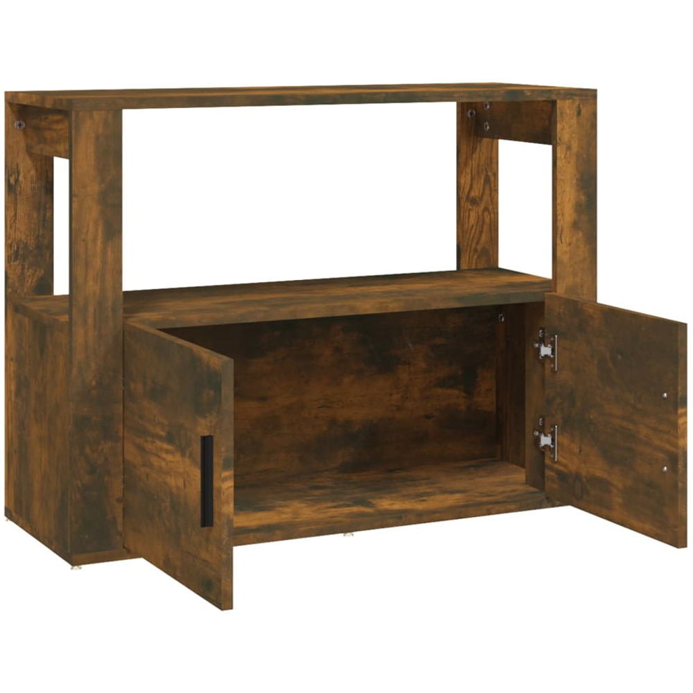 vidaXL 2 Door Single Shelf Smoked Oak Sideboard Image 7