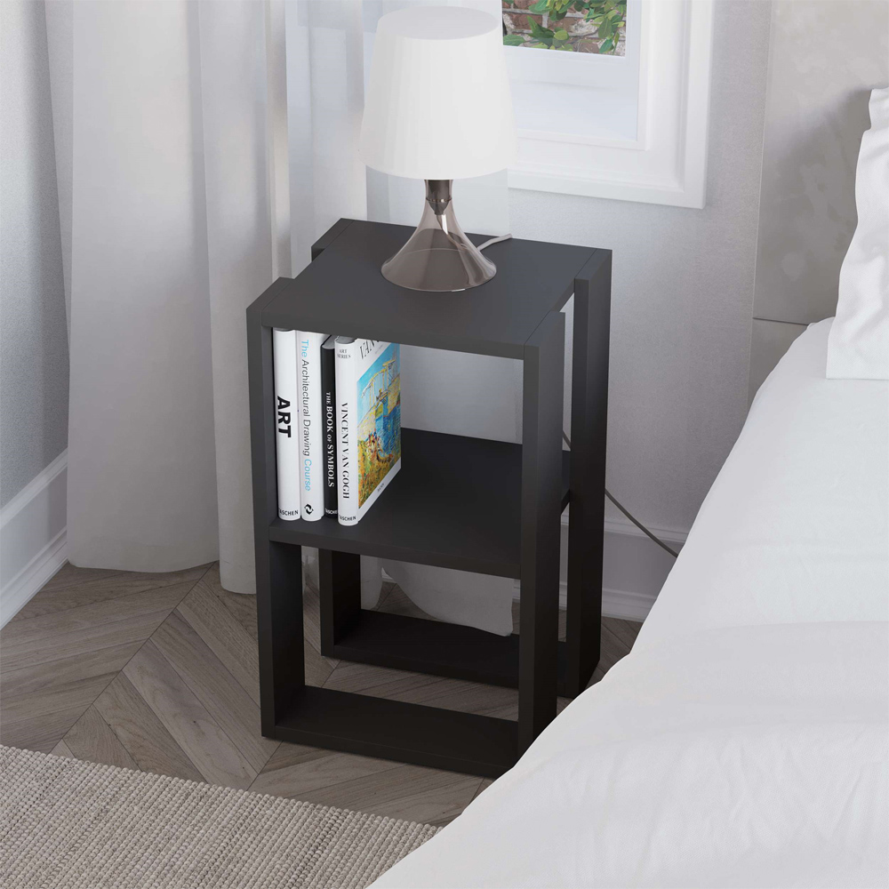 Decortie Lonie Anthracite Bedside Table Image 6