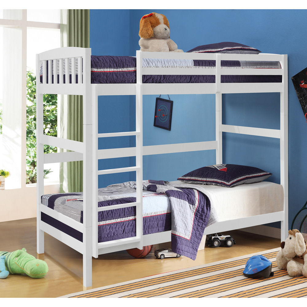 Comfy Living White Detachable Wooden Bunk Bed Image 5