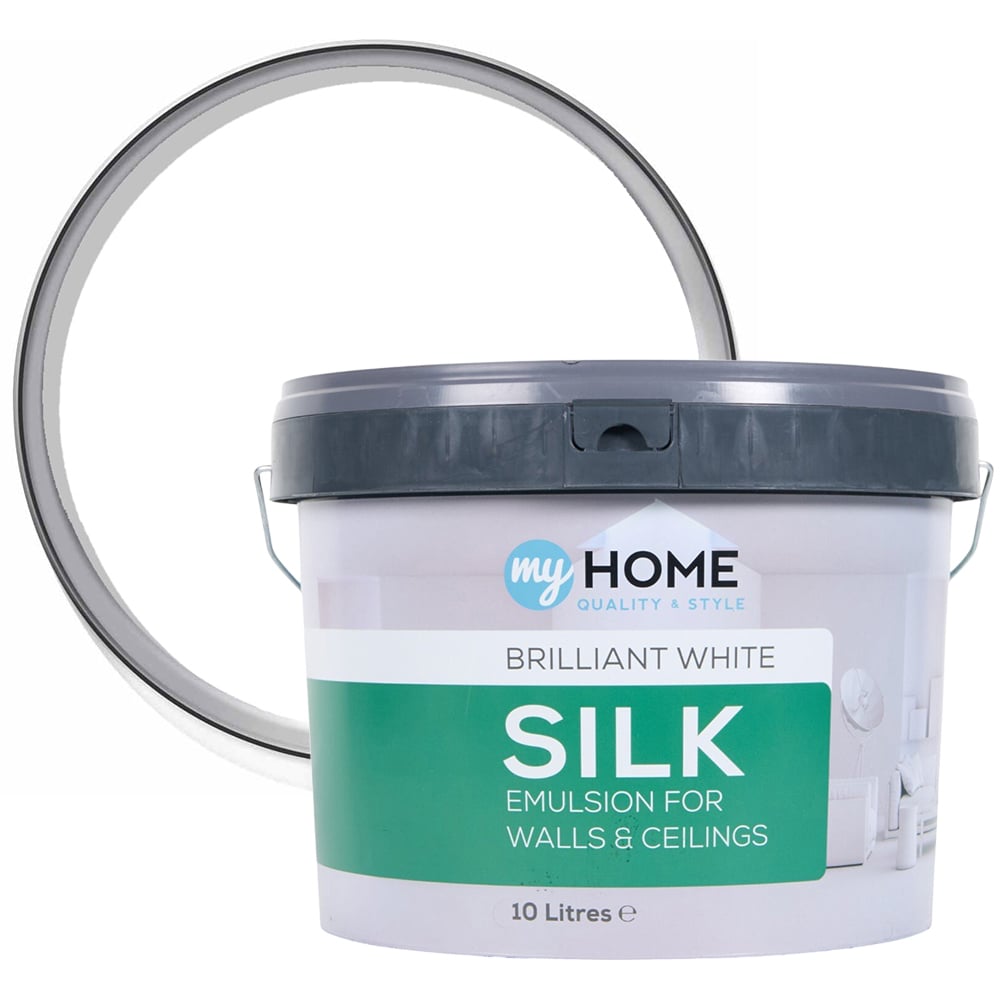 My Home Silk Emulsion Paint 10L Brilliant White Image 1