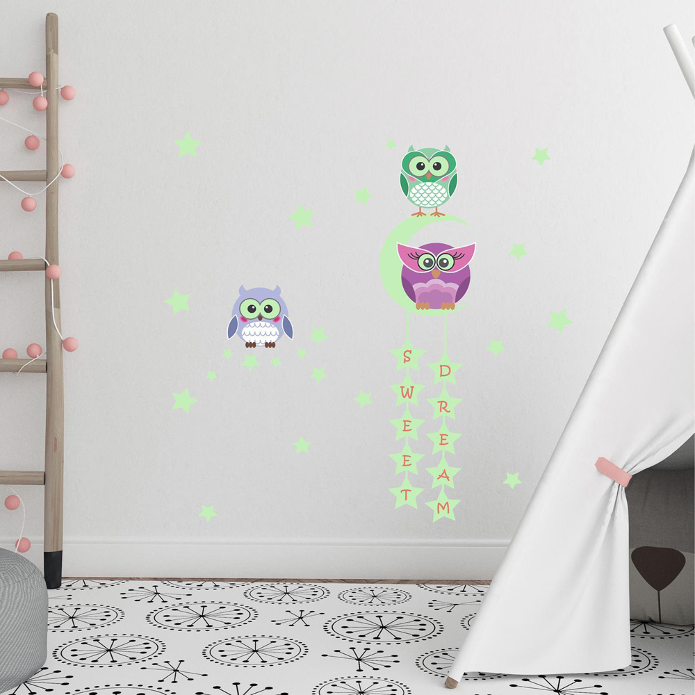 Walplus Kids Owl Tree Star Self Adhesive Wall Stickers Image 3