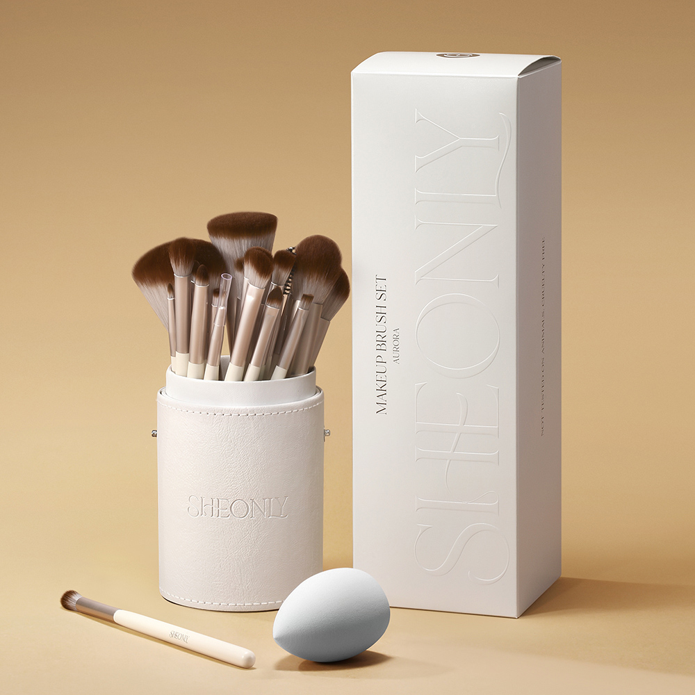 Living and Home Pro Ivory Makeup White Brush Set 18 Piece Image 2