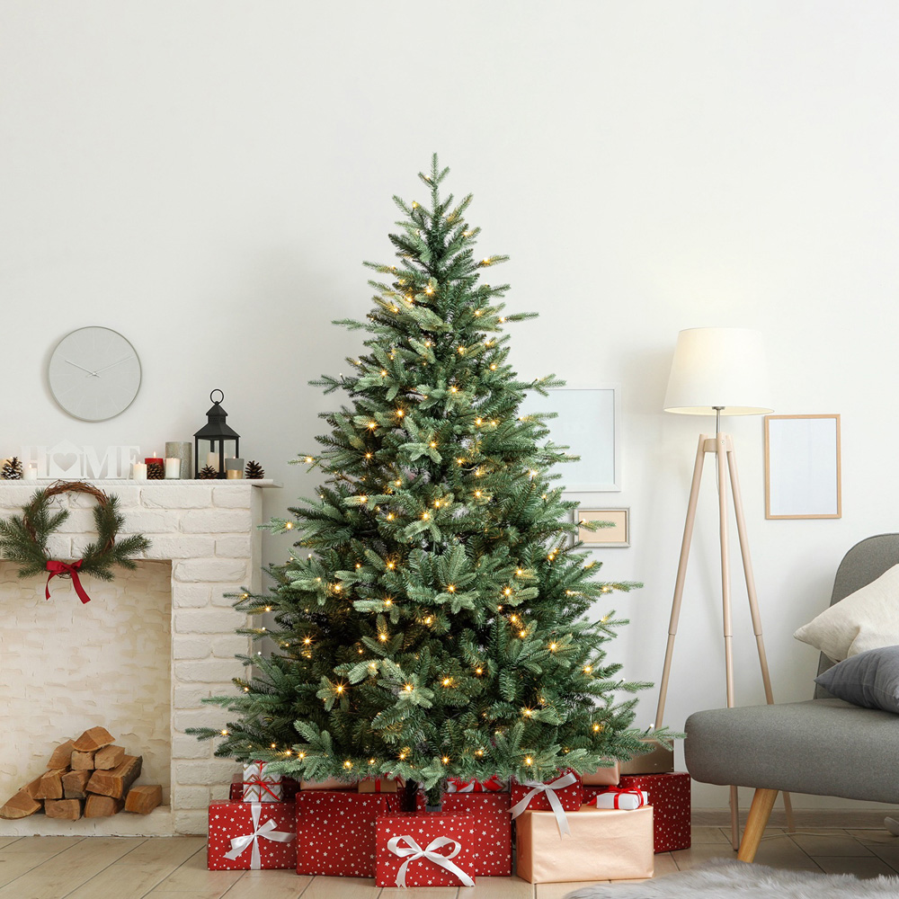 Evergreen Classics Warm White Pre-Lit Grand Bay Fir Artificial Christmas Tree with Stand 6.5ft Image 2