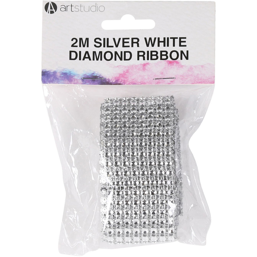 Art StudioSilver White Diamond Ribbon Image