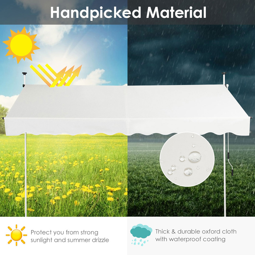 Costway Beige UV Resistant Waterproof Retractable Awning 3 x 1.8m Image 8