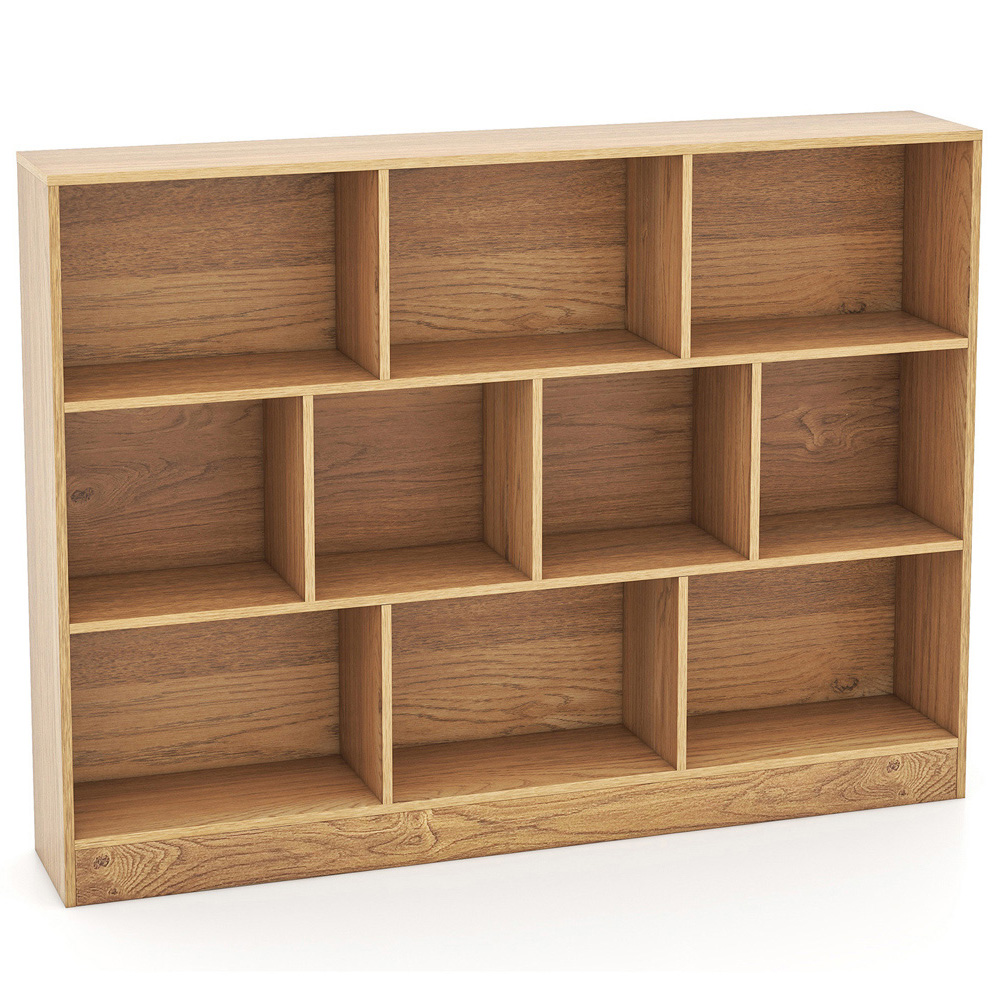 Costway 10 Cube Natural Bookshelf Image 2