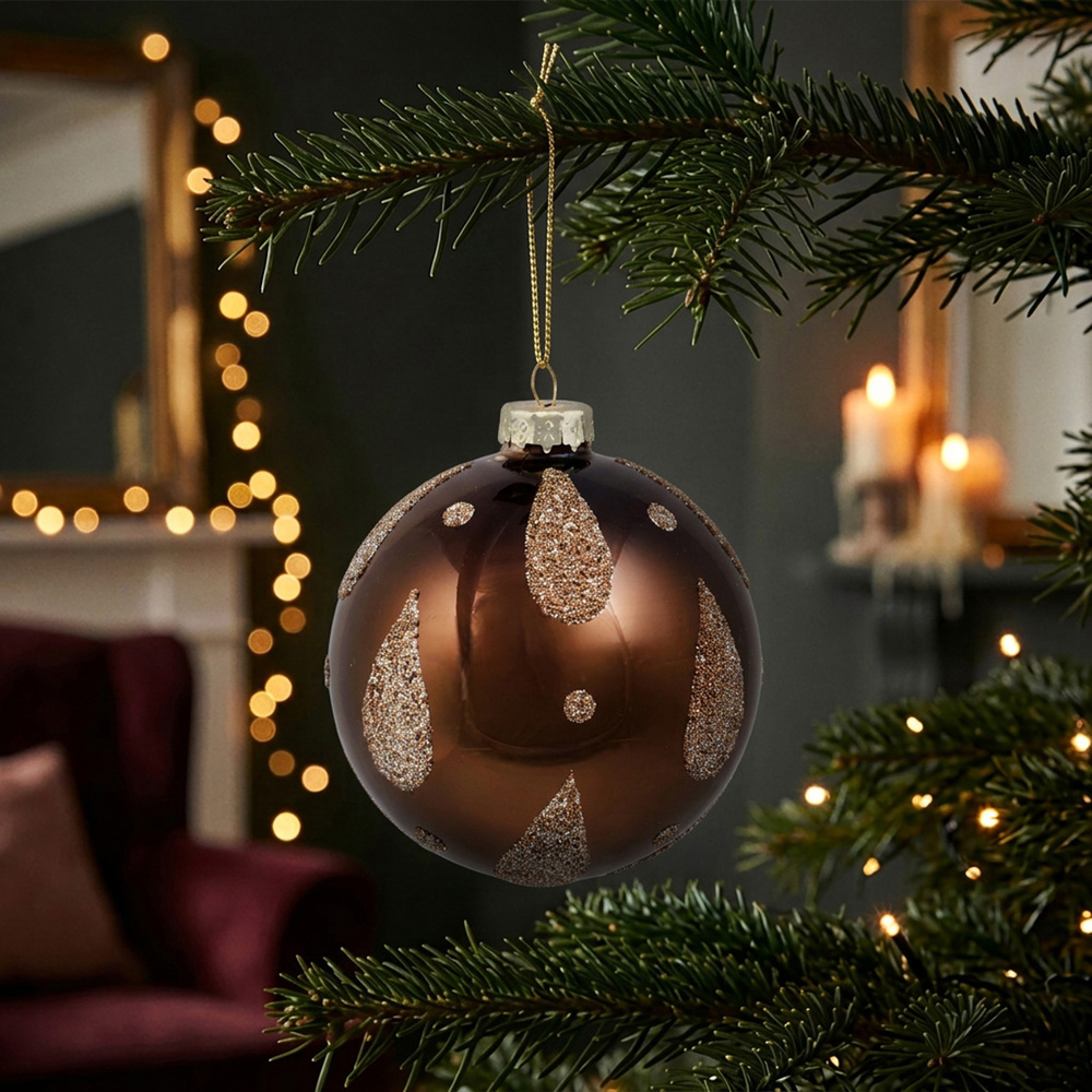 Glitter Detailed Christmas Bauble Image 2