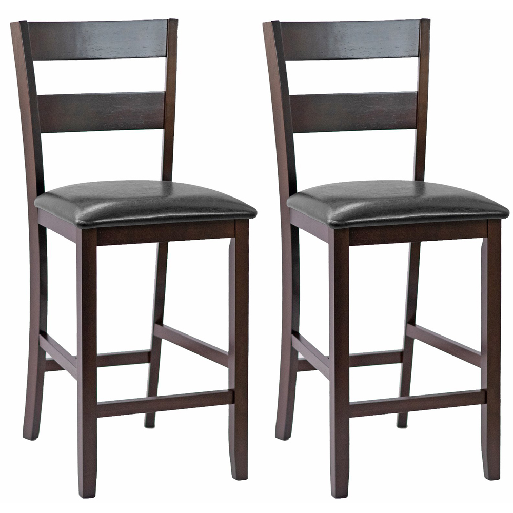 Costway Counter Height Upholstered Bar Stool Set of 2 Image 5