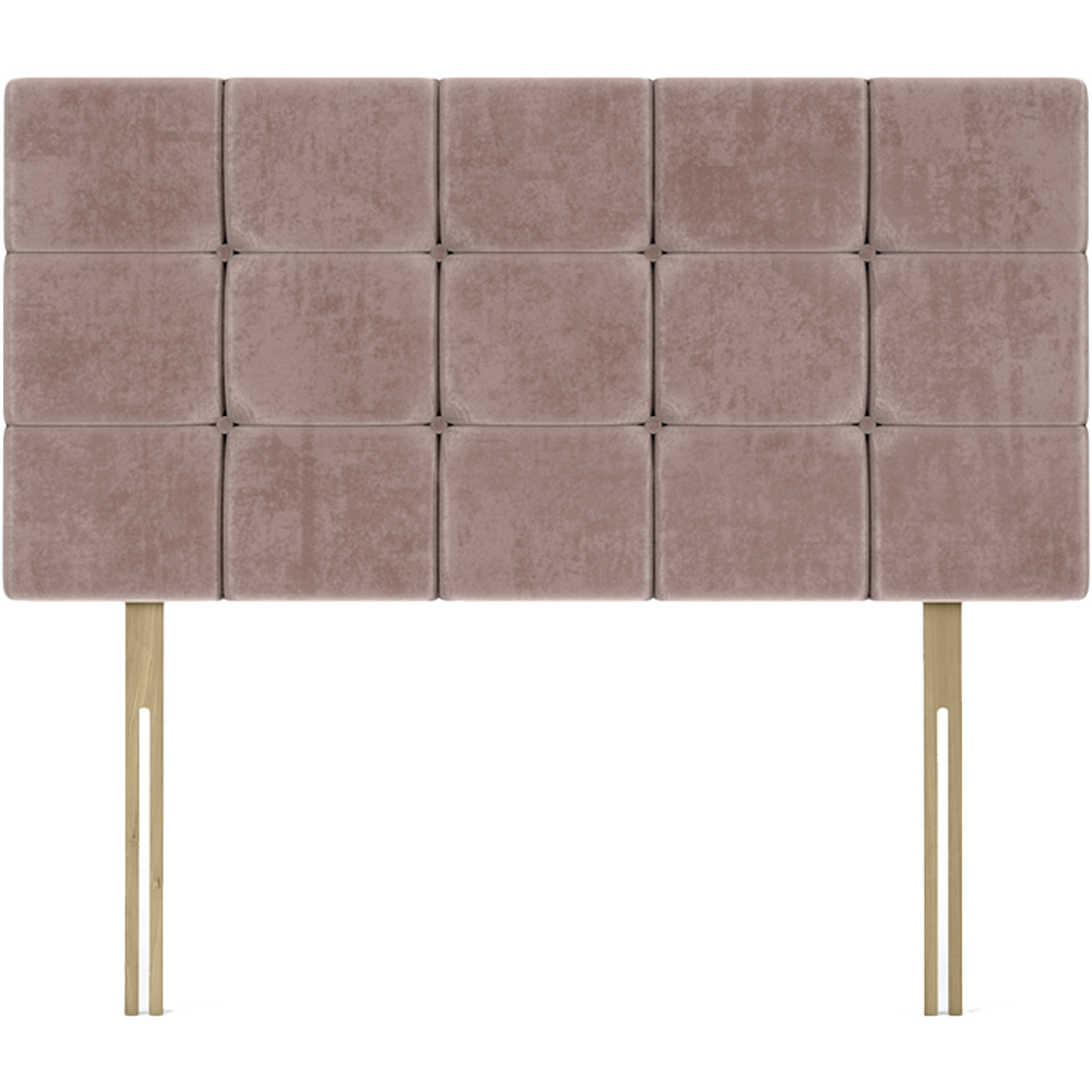 Bedmaster Small Double Mink Naples Velvet Pearl Squared Headboard Image 2