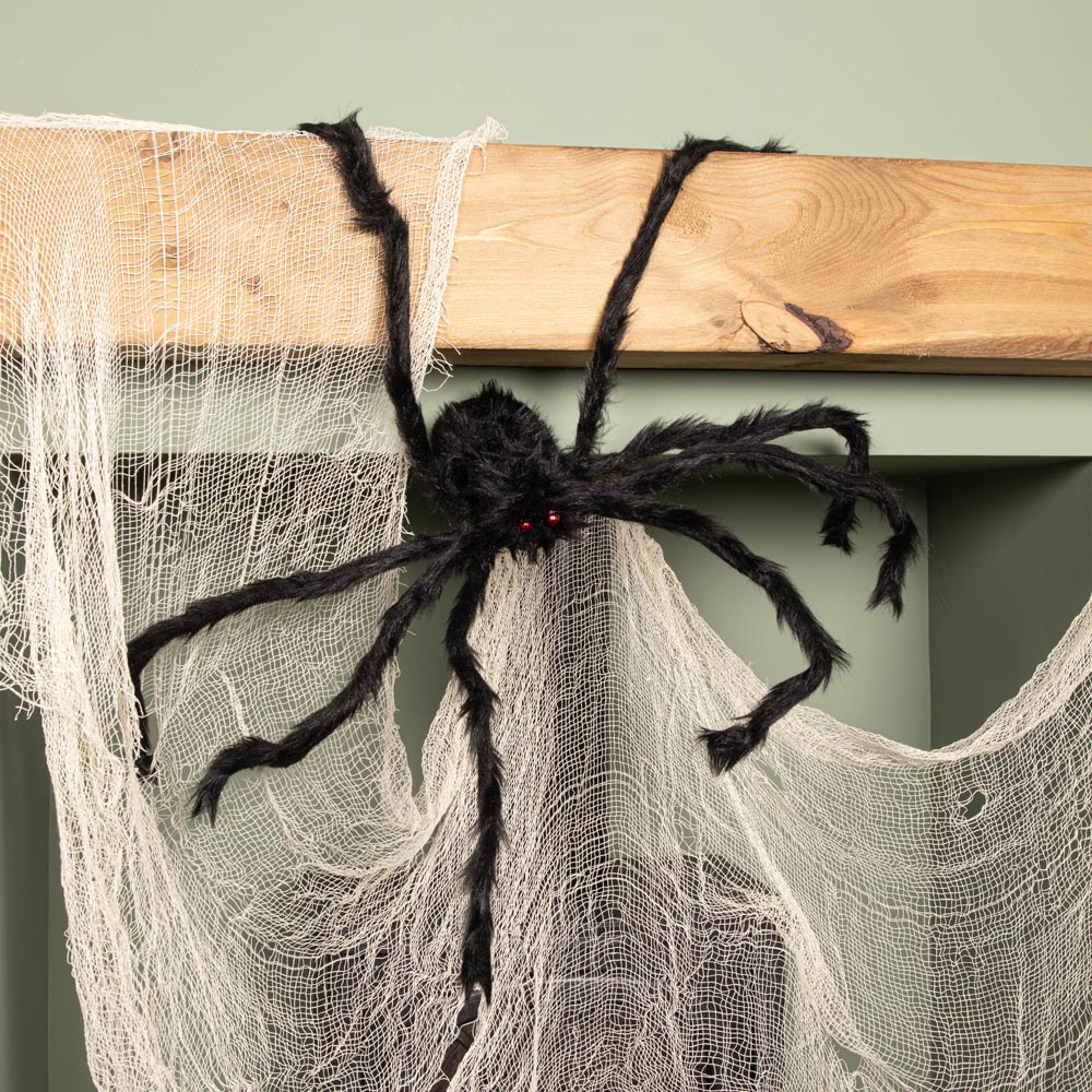Samuel Alexander Black Furry Halloween Spider Decoration 90cm Image 5