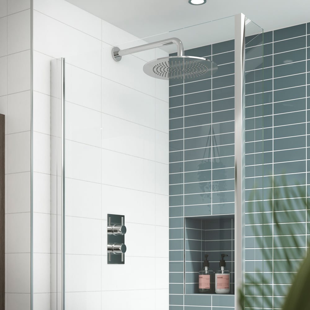 nuie Chrome Twin Themostatic Shower Valve Image 3