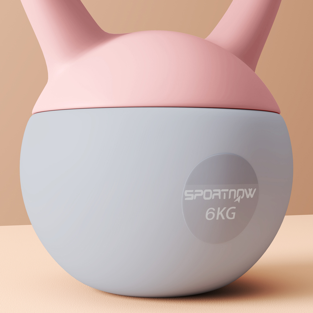 SPORTNOW Pink and Grey Soft Body Kettlebell with Non Slip Handle 6kg Image 5