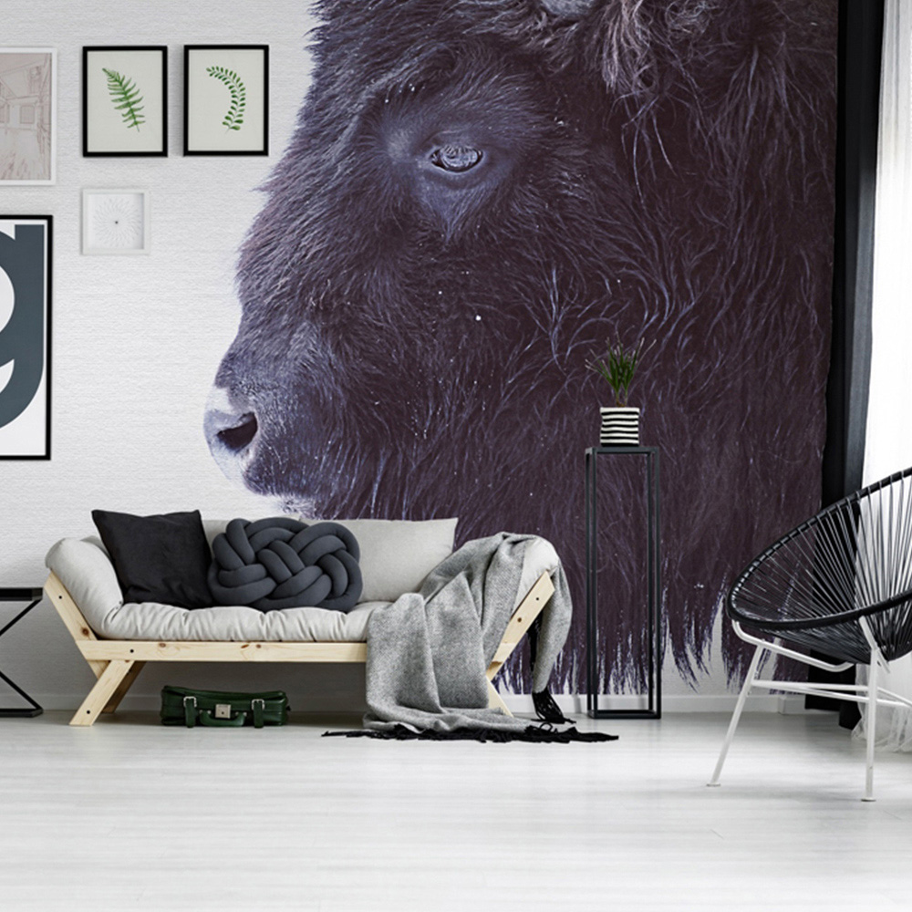 A.S Creation Black Buffalo Digital Mural Image 1