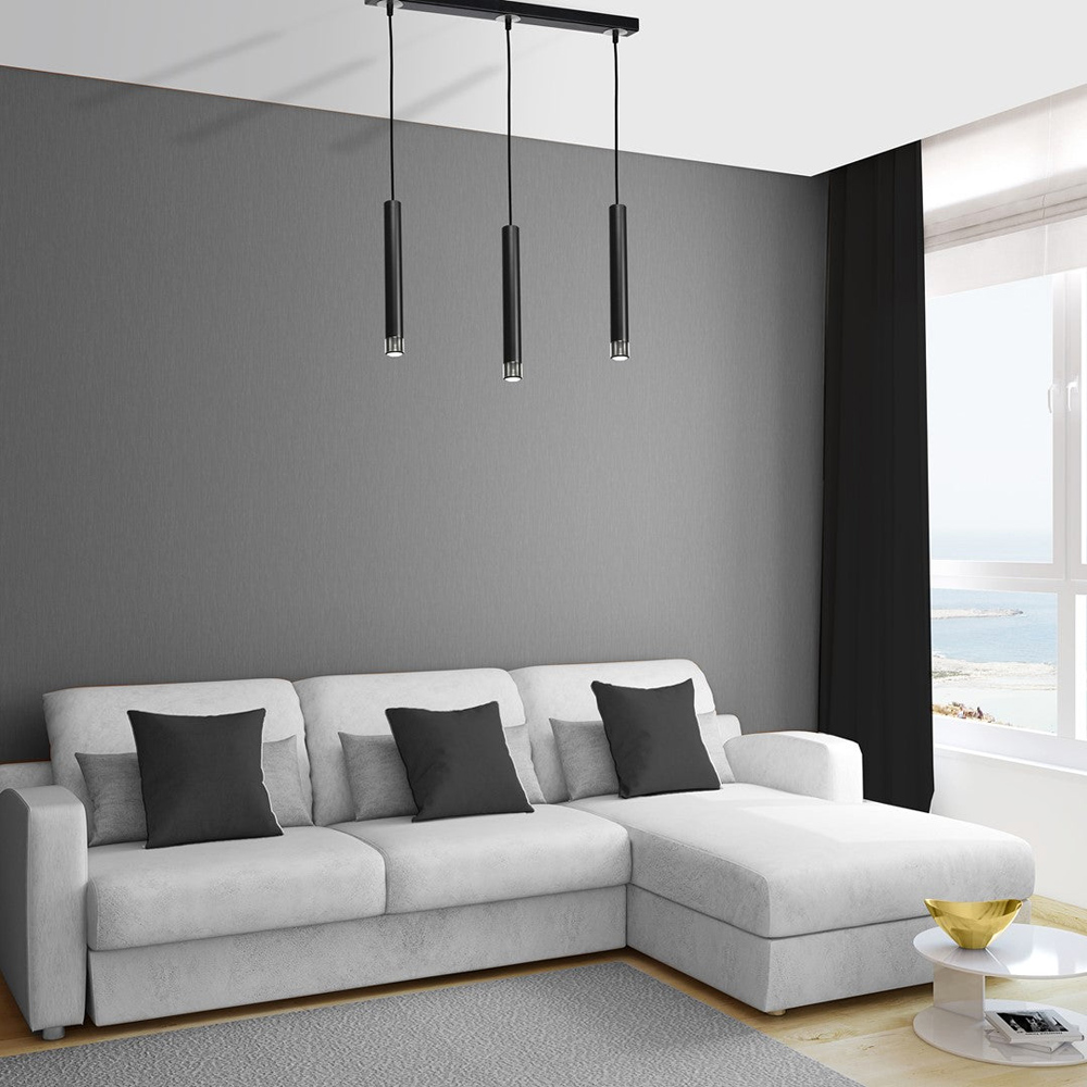 Milagro Dani Black and Chrome 3 Pendant Lamp 230V Image 4