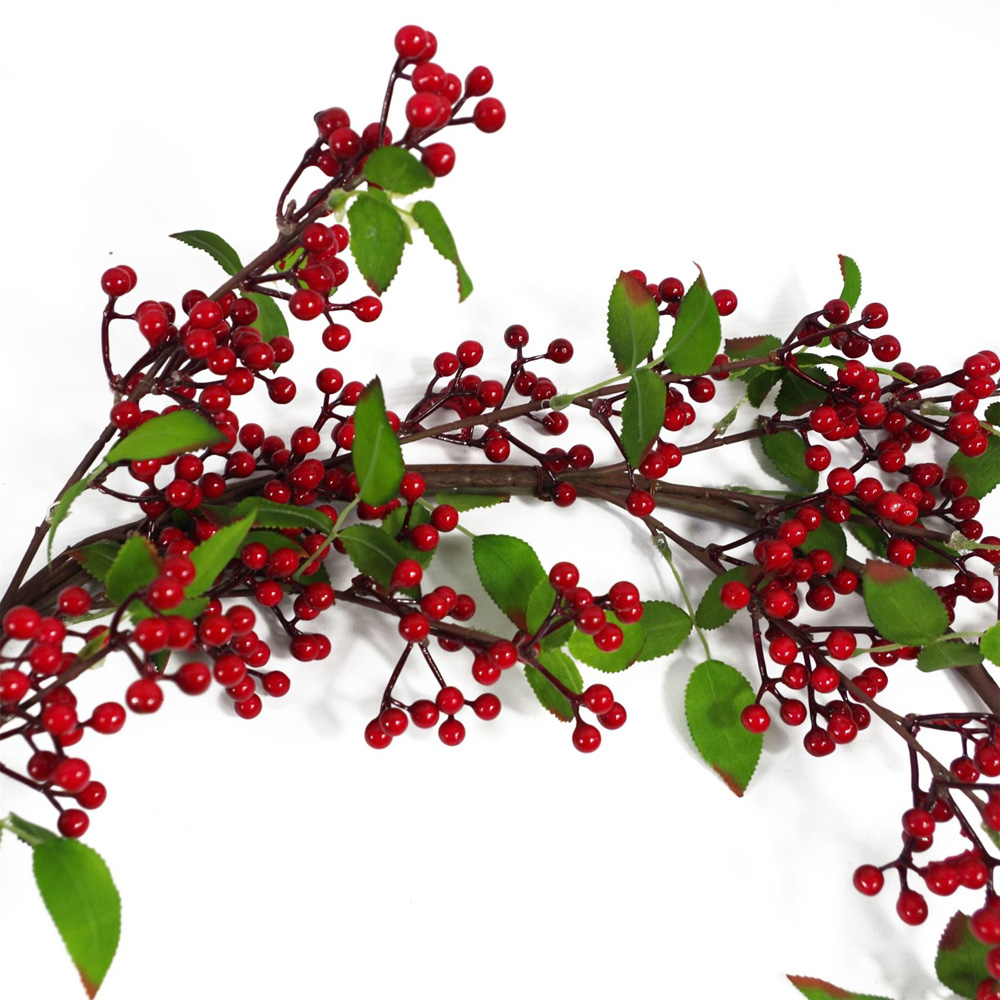 Botanik Natural Look Floristry Artificial Christmas Garland with Red Berry 150cm Image 2