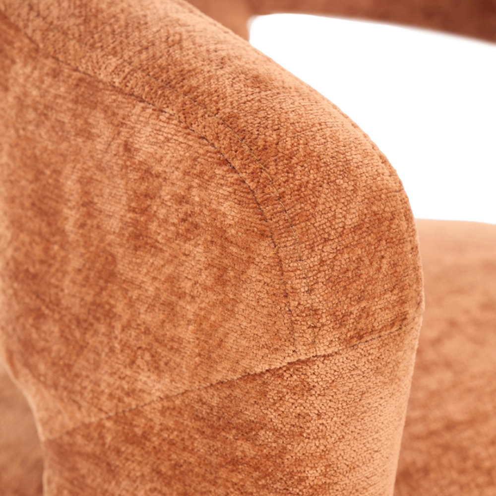 Living and Home Orange Chenille Upholstered Accent Chair Image 6