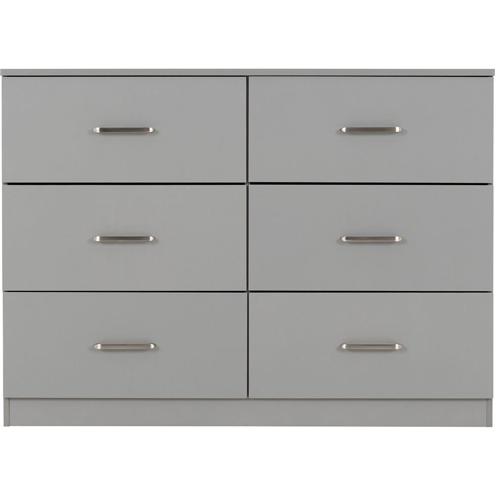 Seconique Dakota 6 Drawer Light Grey Storage Chest Image 3