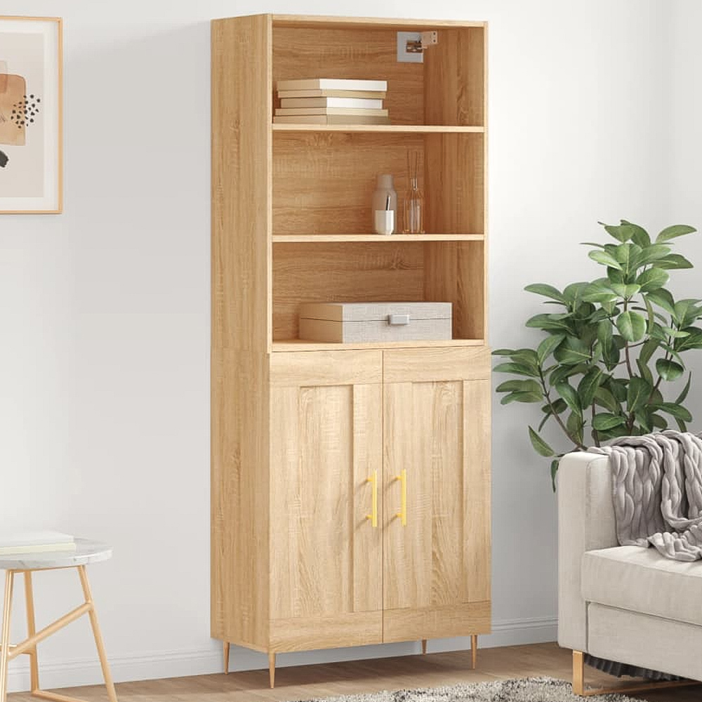 vidaXL 2 Door 3 Shelf Sonoma Oak Highboard Image 1