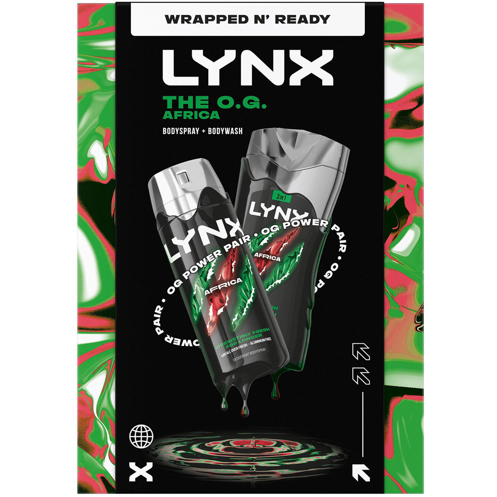 Lynx The O.G. Africa Masculine Scent Bodywash and Spray Duo Gift Set 4 Pack Image 3