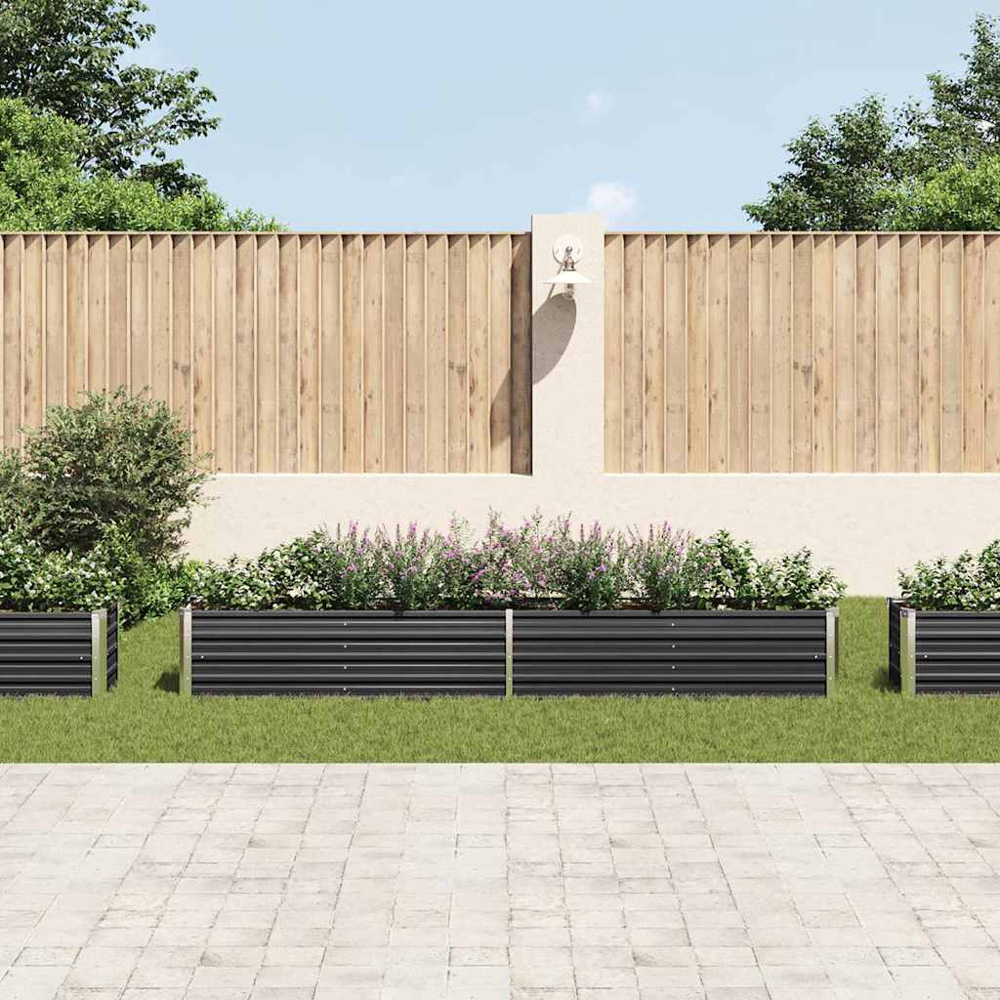 vidaXL Anthracite Galvanised Steel Raised Garden Bed 45 x 320 x 40cm Image 2