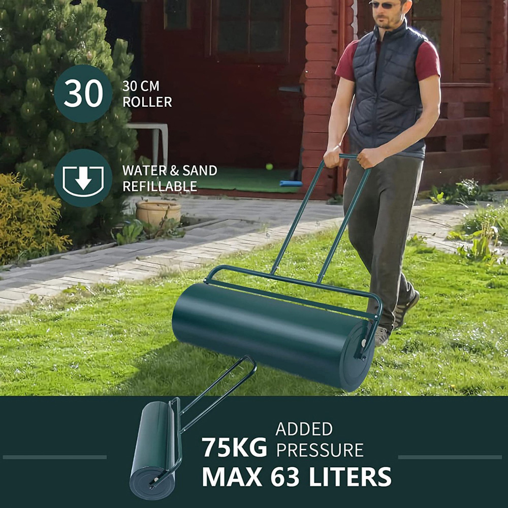 Costway GT2914GN Green Heavy-Duty Garden Grass Roller 63L Image 5