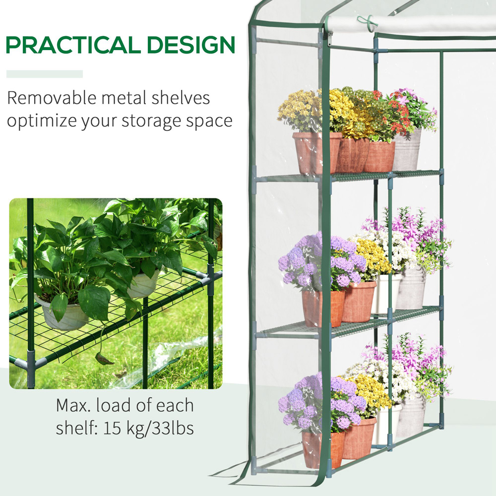 Outsunny Steel 4.7 x 4.7ft Walk In Greenhouse Image 7