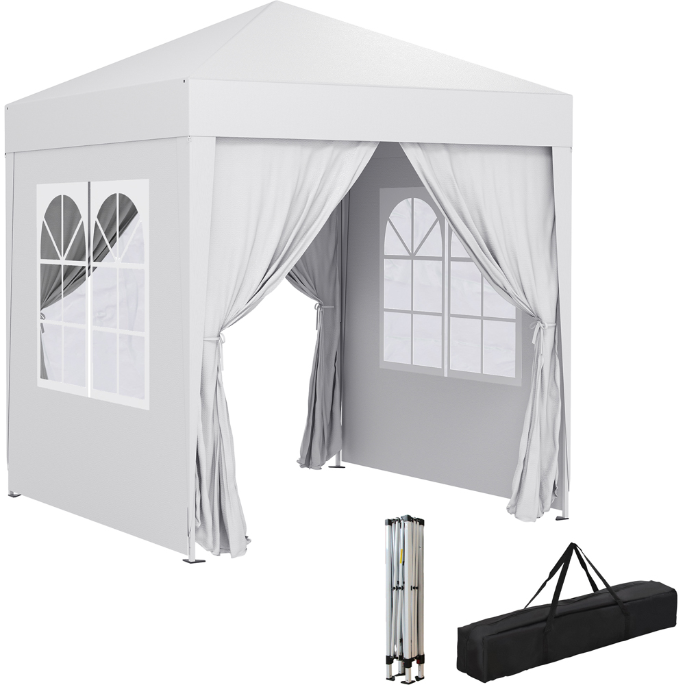 Outsunny 2 x 2m White Marquee Pop Up Gazebo Party Tent Image 2