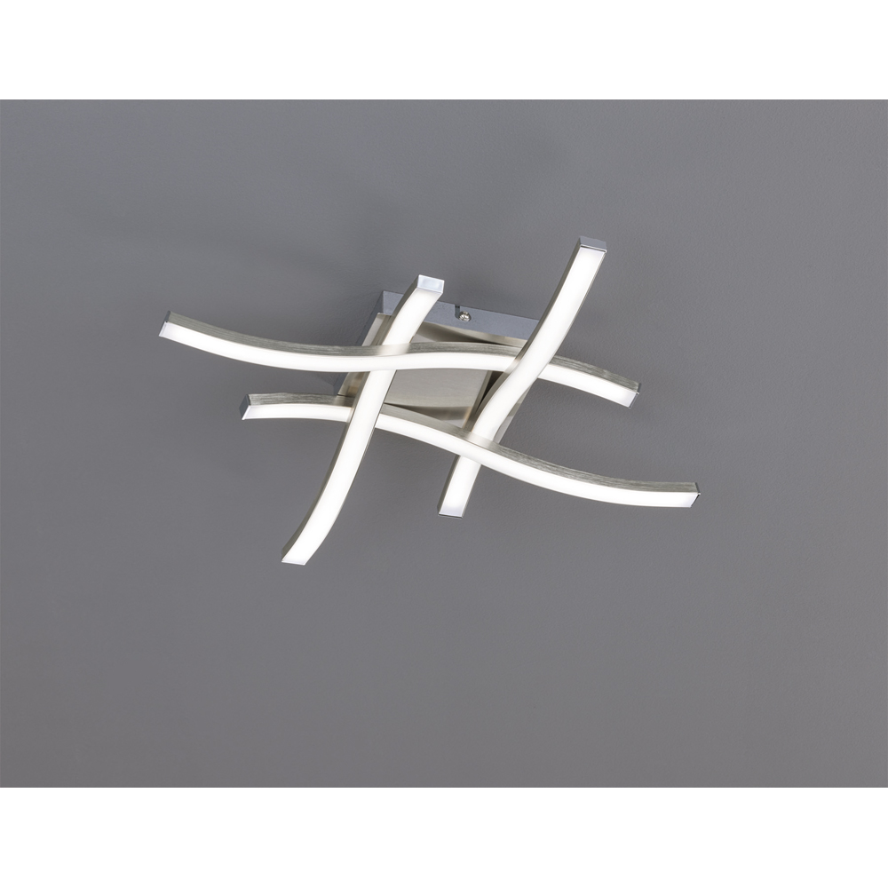 TRIO Route Matt Nickel 4 Light LED Ceiling Light Image 2