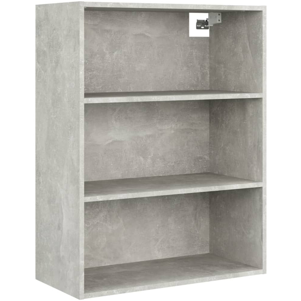 vidaXL 3 Open Shelf Concrete Grey Hanging Wall Cabinet Image 2