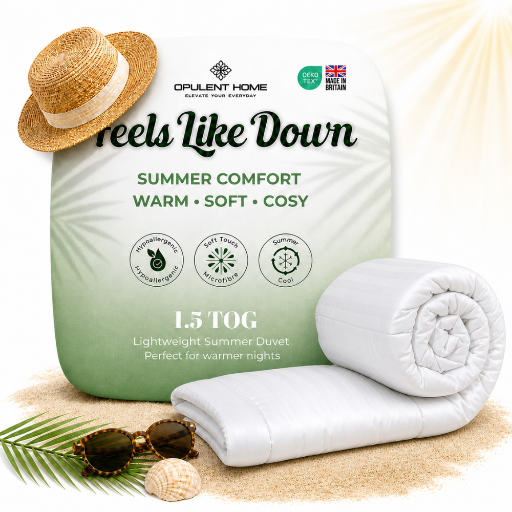 Opulent Home King Size White Summer Hollowfibre Duvet 1.5 Tog Image 2