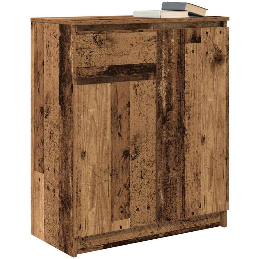 vidaXL 2 Door Single Drawer Old Wood Sideboard Image 4