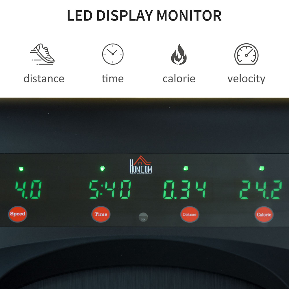 HOMCOM Black Foldable Walking Pad with LED Monitor Image 5