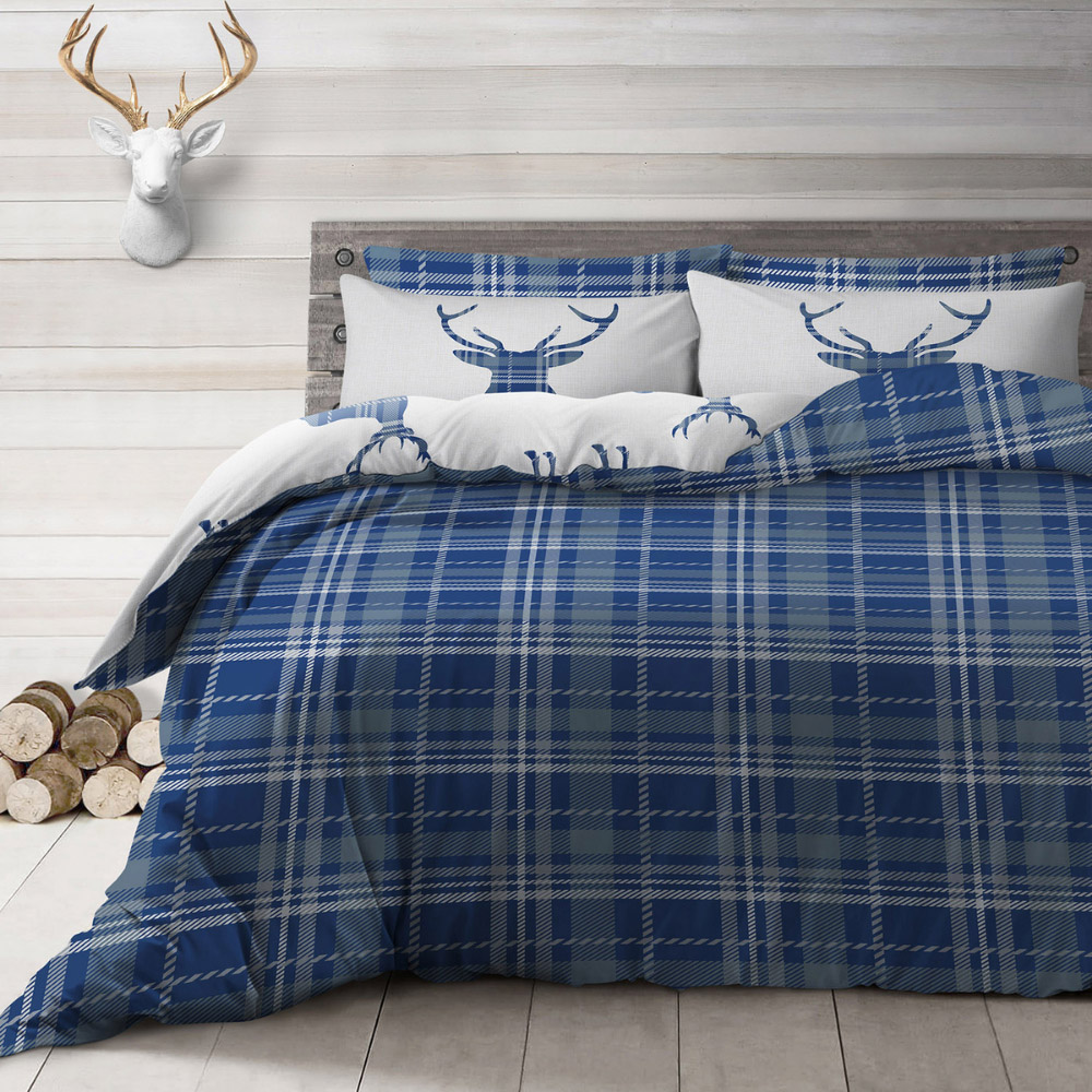 Velosso Single Blue Stag Reversible Duvet Set Image 2