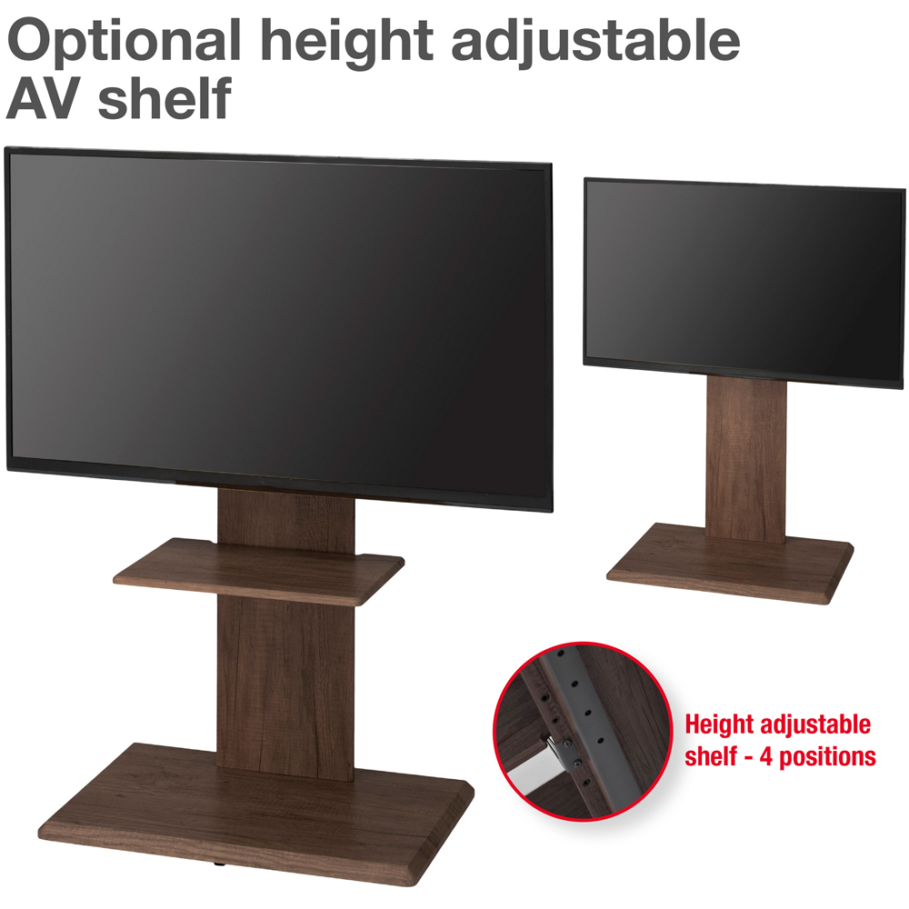 TTAP Walnut Single Shelf Floor Pedestal TV Stand Image 5