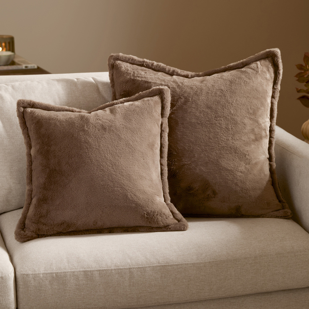 Furn Kallu Mocha Faux Fur Cushion 55 x 55cm Image 6
