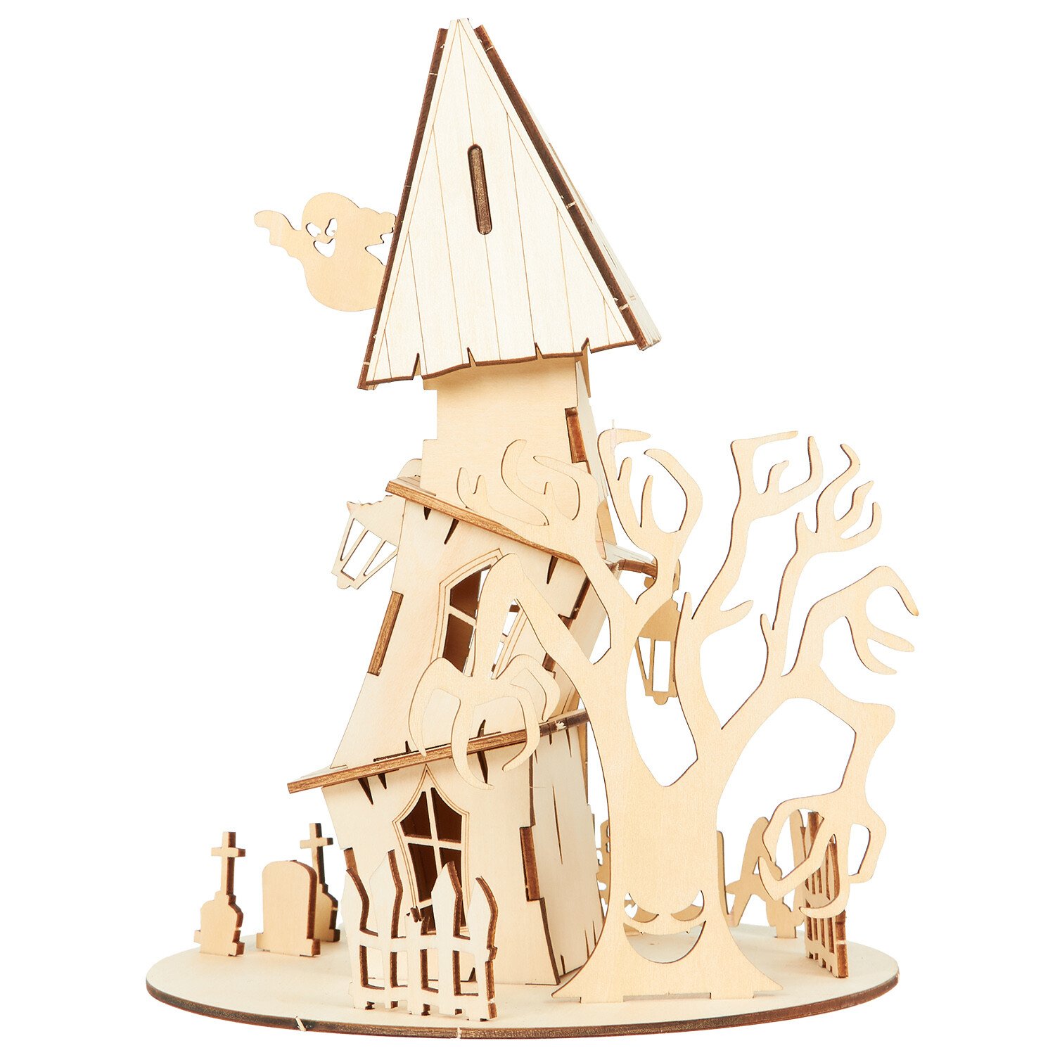 Make Your Own Standing Wooden Haunted House Natural Image 3