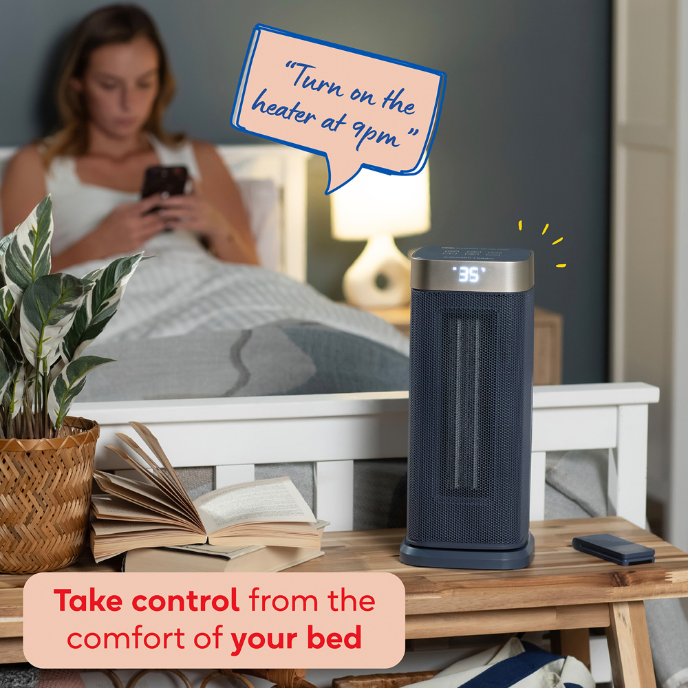 Russell Hobbs RHCTH2002G-SMT Soft Navy and Champagne Smart Wi-Fi Enabled Ceramic Heater 2000W Image 4
