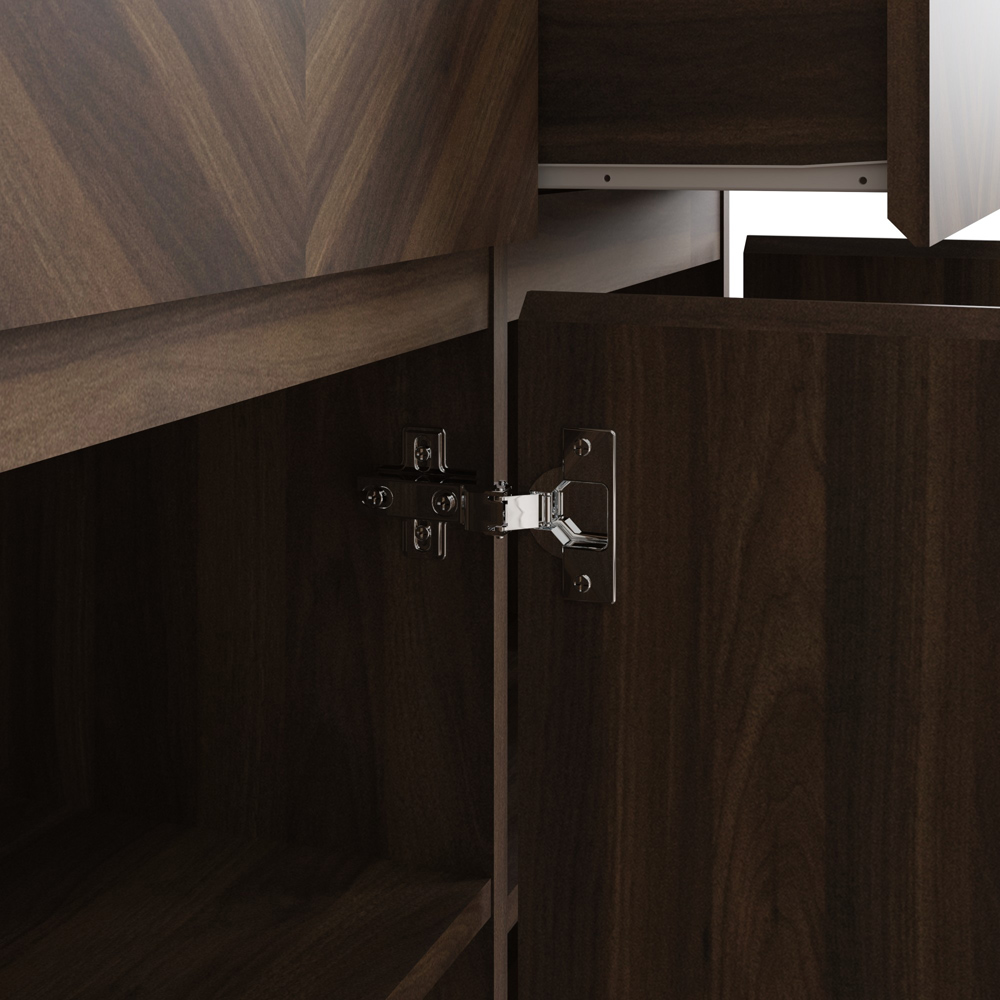 GFW Catania 3 Door 3 Drawer Royal Walnut Large Sideboard Image 5