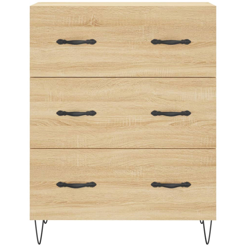 vidaXL 3 Drawer Sonoma Oak Sideboard Image 4